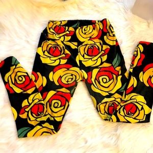 Beauty and the beast rose leggings